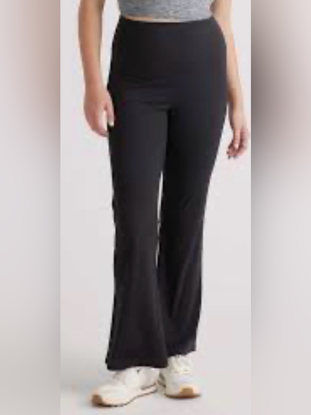 Quince Ultra Form High Rise Flared Pants in Black Large EUC